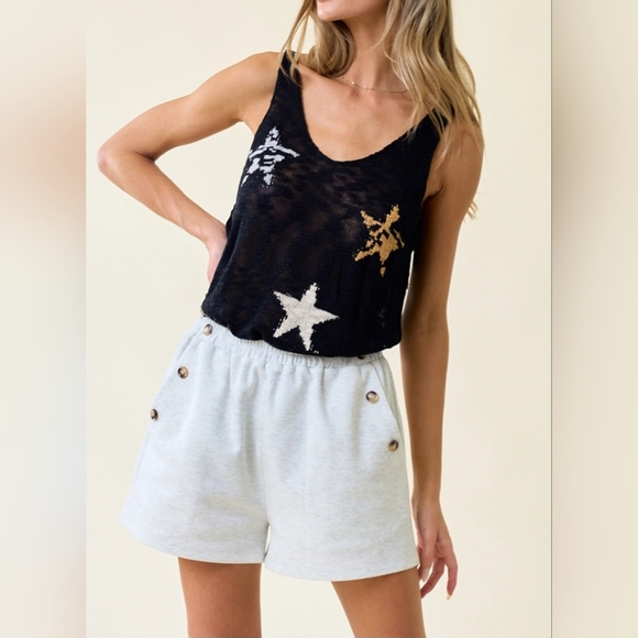 #489 SALE 🛑25 S,M,L Boho Chic Star Animal Print Sweater Tank - Picture 2 of 6